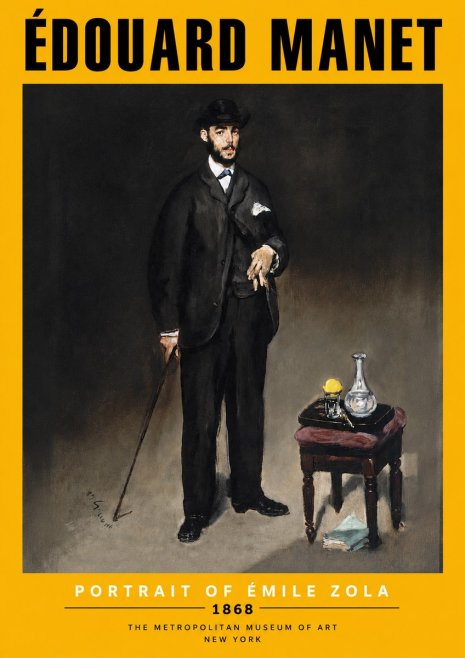 Édouard Manet Portrait of Émile Zola No6 - Poster