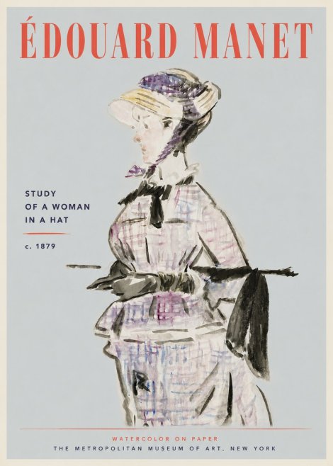 Édouard Manet Study of a Woman in a Hat No6 - Poster