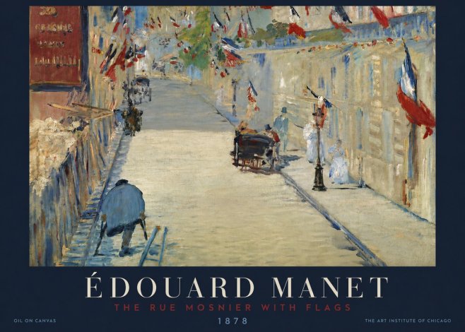 Édouard Manet The Rue Mosnier with Flags No3 - Poster