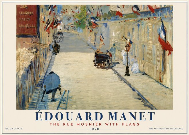Édouard Manet The Rue Mosnier with Flags No4 - Poster