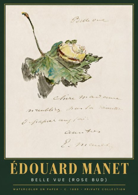 Édouard Manet A Rosebud with Leaf No5 - Poster