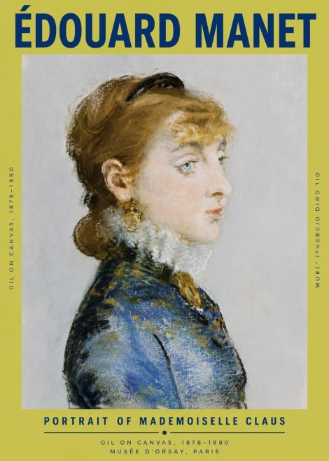 Édouard Manet Portrait of Mademoiselle Claus No4 - Poster