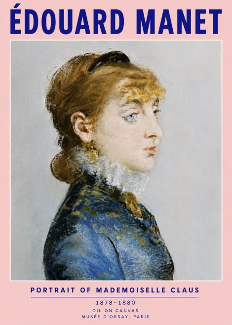 Édouard Manet Portrait of Mademoiselle Claus No6 - Poster