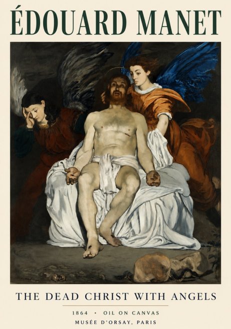 Édouard Manet The Dead Christ with Angels No3 - Poster