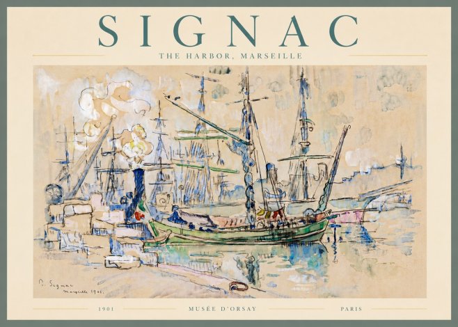Signac The Harbor, Marseille No6 - Poster