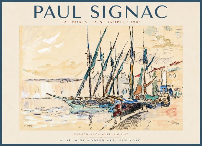 Signac Sailboats, Saint-tropez No5 - Poster