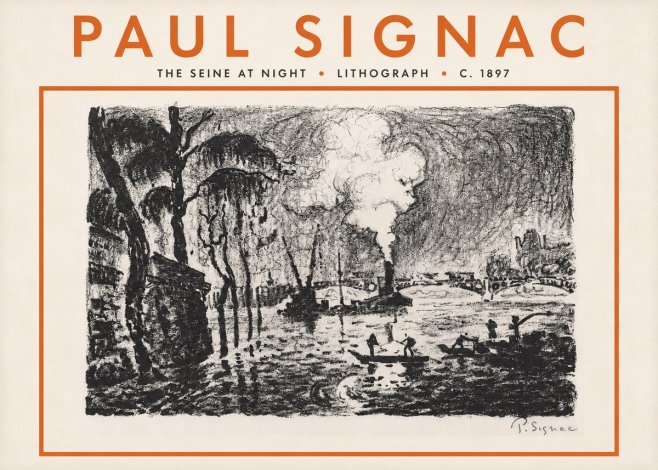 Signac The Seine at Night No5 - Poster