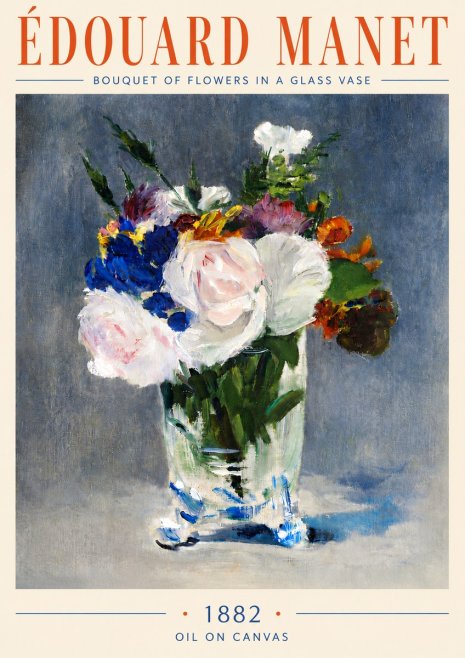 Édouard Manet Bouquet of Flowers in a Glass Vase No6 - Poster