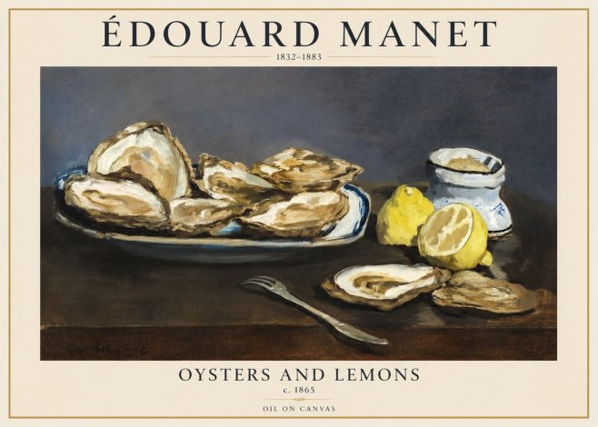 Édouard Manet Oysters and Lemons No1 - Poster