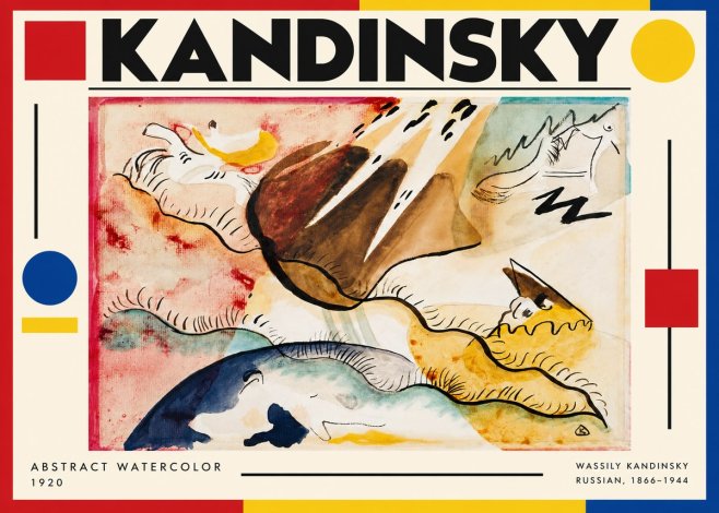 Kandinsky Abstract Watercolor No3 - Poster