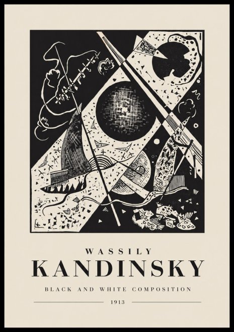 Kandinsky Black and White Composition No1 - Poster