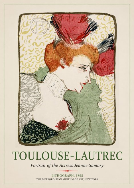 Toulouse-Lautrec Portrait of the Actress Jeanne Samary No1 - Poster
