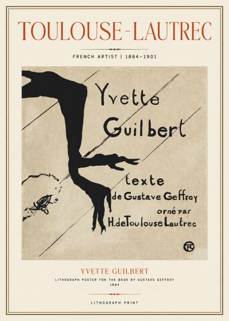 Toulouse-Lautrec Yvette Guilbert No1 - Poster