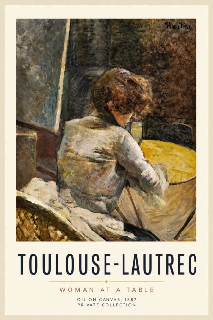 Toulouse-Lautrec Woman at a Table No3 - Poster