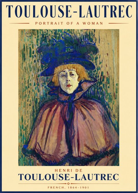 Toulouse-Lautrec Portrait of a Woman I No2 - Poster