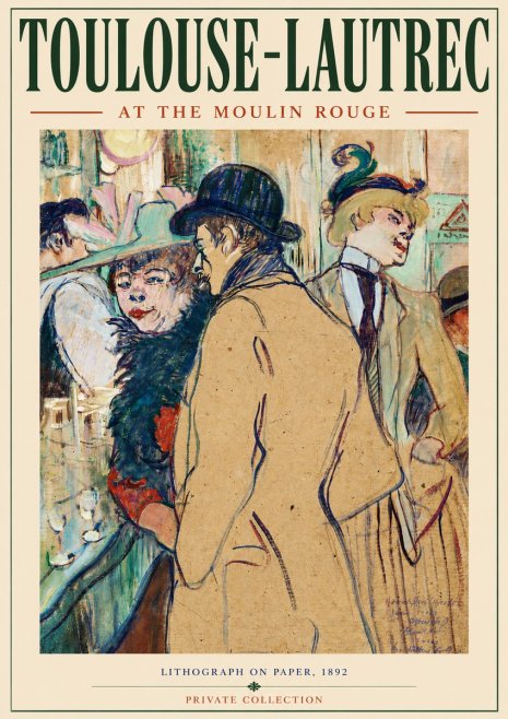 Toulouse-Lautrec At the Moulin Rouge II No3 - Poster