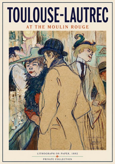 Toulouse-Lautrec At the Moulin Rouge II No4 - Poster