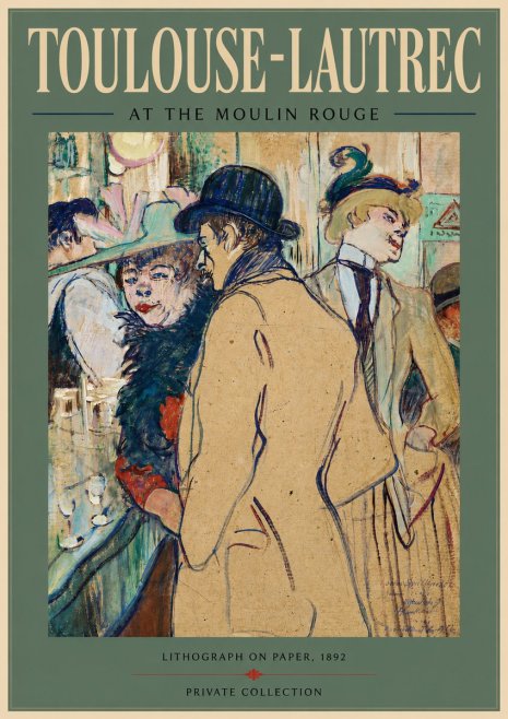 Toulouse-Lautrec At the Moulin Rouge II No5 - Poster