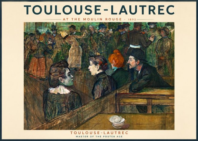 Toulouse-Lautrec At the Moulin Rouge V No2 - Poster