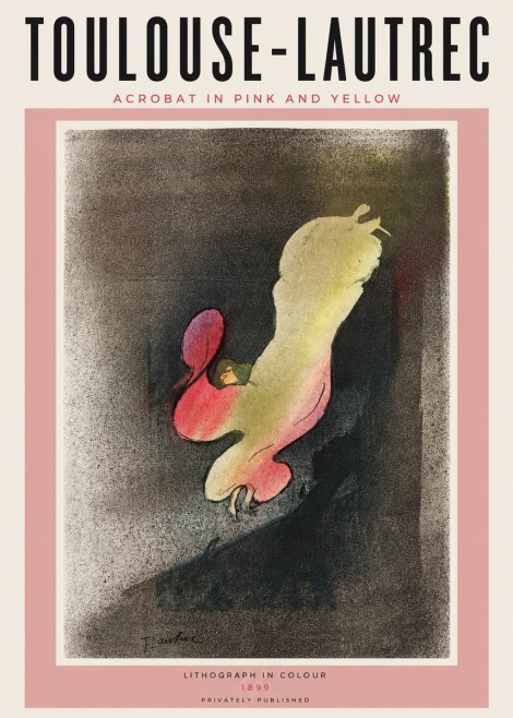 Toulouse-Lautrec Acrobat in Pink and Yellow No6 - Poster