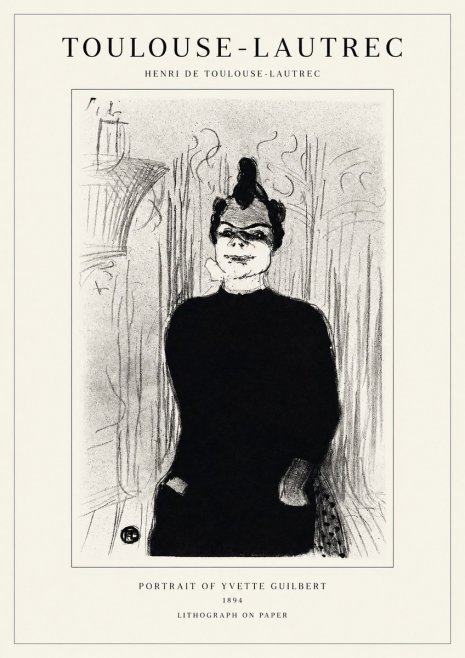 Toulouse-Lautrec Portrait of Yvette Guilbert No1 - Poster