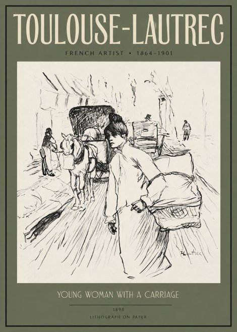Toulouse-Lautrec Young Woman with a Carriage No2 - Poster