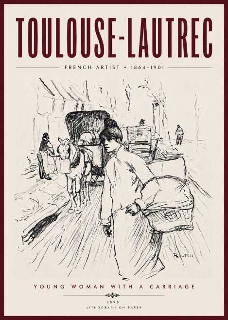 Toulouse-Lautrec Young Woman with a Carriage No5 - Poster