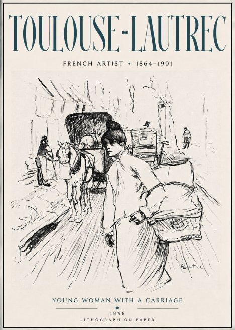 Toulouse-Lautrec Young Woman with a Carriage No6 - Poster