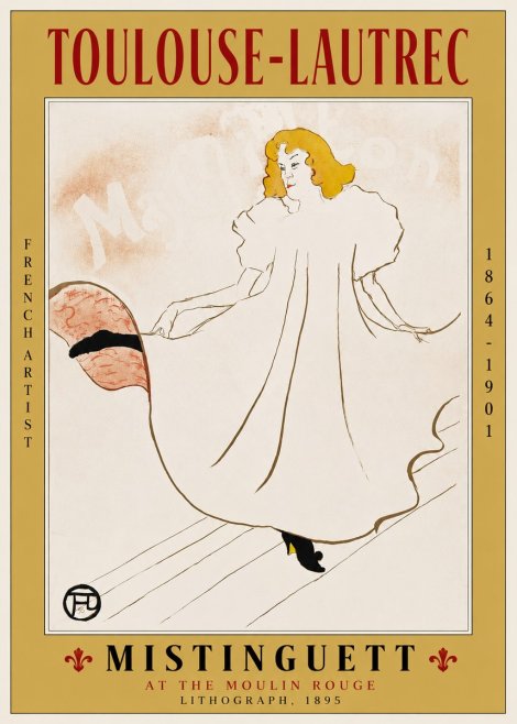 Toulouse-Lautrec Mistinguett at the Moulin Rouge No2 - Poster