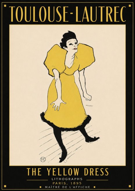 Toulouse-Lautrec The Yellow Dress No4 - Poster