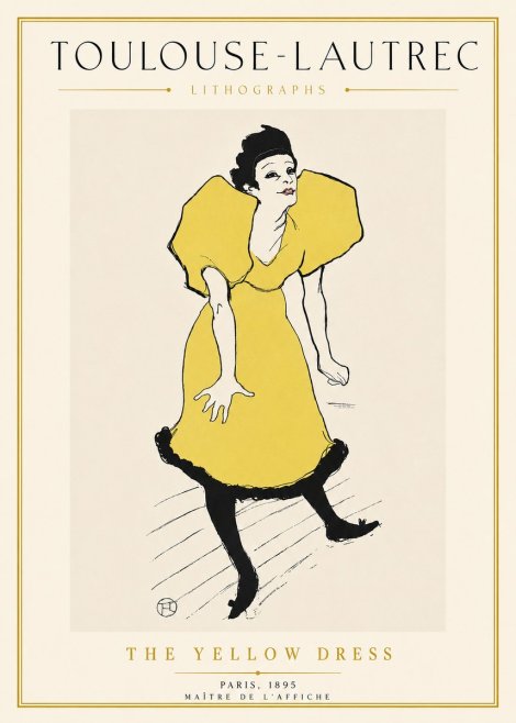 Toulouse-Lautrec The Yellow Dress No5 - Poster