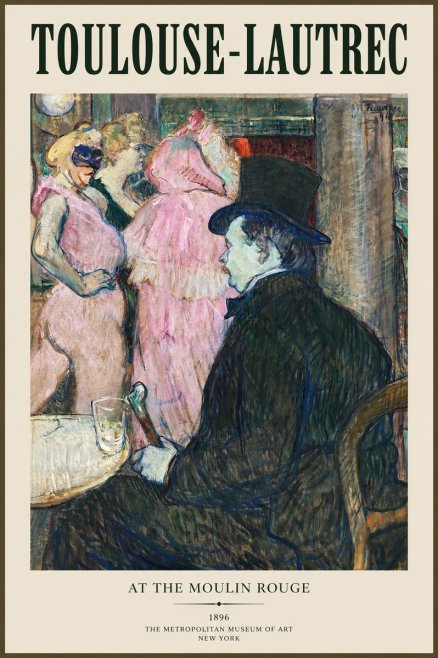 Toulouse-Lautrec At the Moulin Rouge VIII No1 - Poster