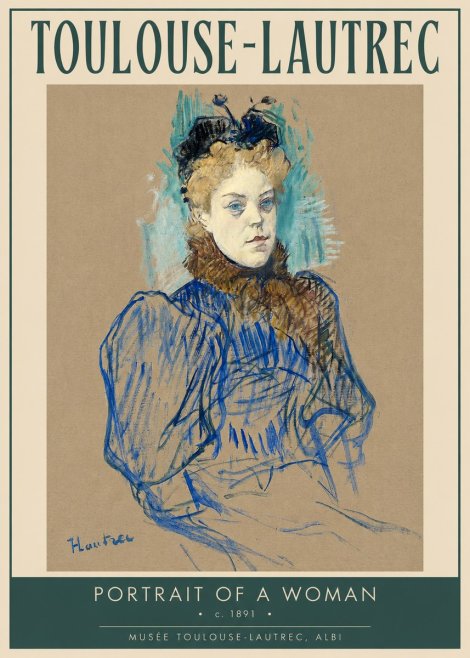 Toulouse-Lautrec Portrait of a Woman II No2 - Poster