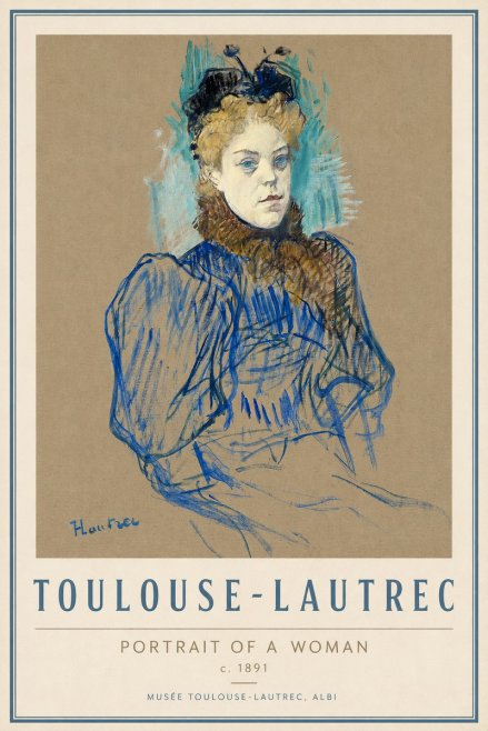 Toulouse-Lautrec Portrait of a Woman II No3 - Poster