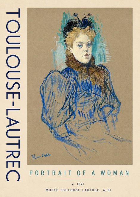 Toulouse-Lautrec Portrait of a Woman II No4 - Poster