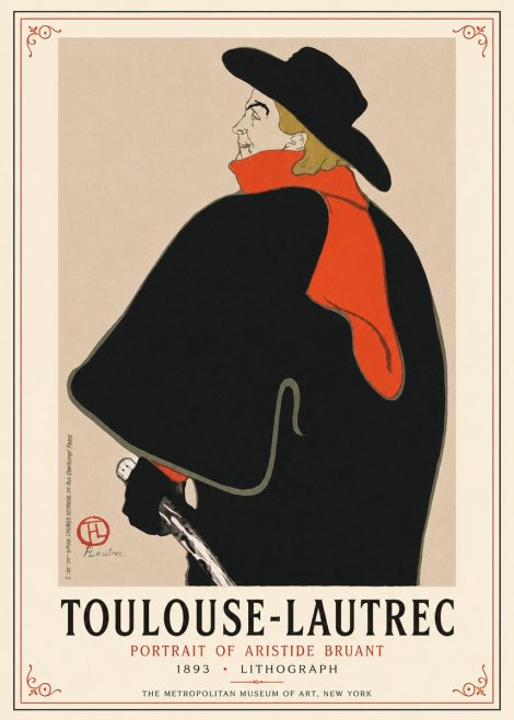 Toulouse-Lautrec Portrait of Aristide Bruant No3 - Poster