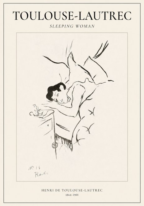 Toulouse-Lautrec Sleeping Woman No1 - Poster