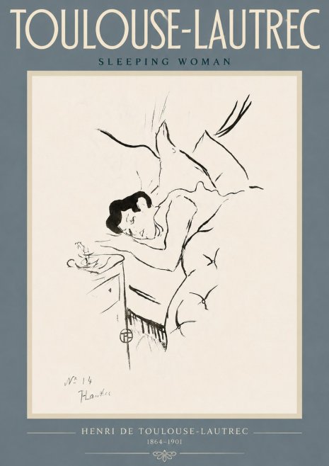 Toulouse-Lautrec Sleeping Woman No4 - Poster