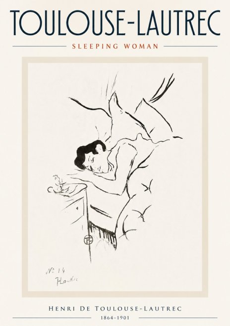 Toulouse-Lautrec Sleeping Woman No5 - Poster