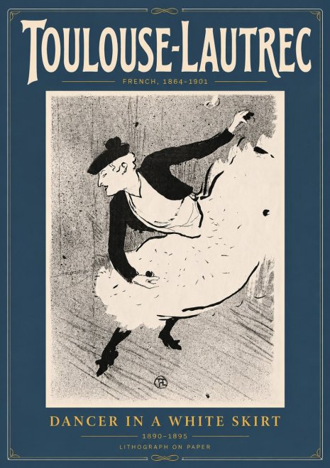 Toulouse-Lautrec Dancer in a White Skirt No4 - Poster