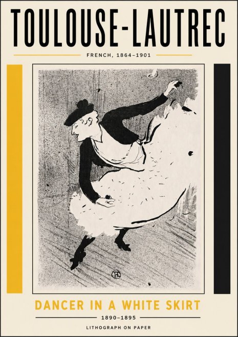 Toulouse-Lautrec Dancer in a White Skirt No5 - Poster