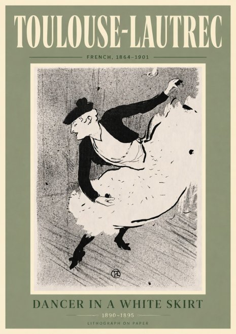 Toulouse-Lautrec Dancer in a White Skirt No6 - Poster