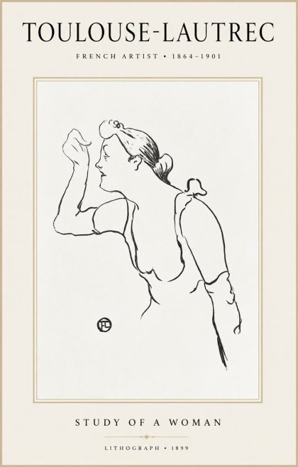 Toulouse-Lautrec Study of a Woman II No1 - Poster