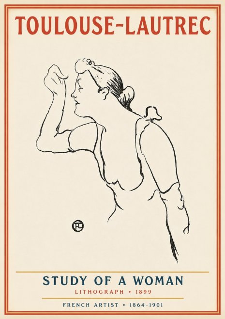 Toulouse-Lautrec Study of a Woman II No3 - Poster