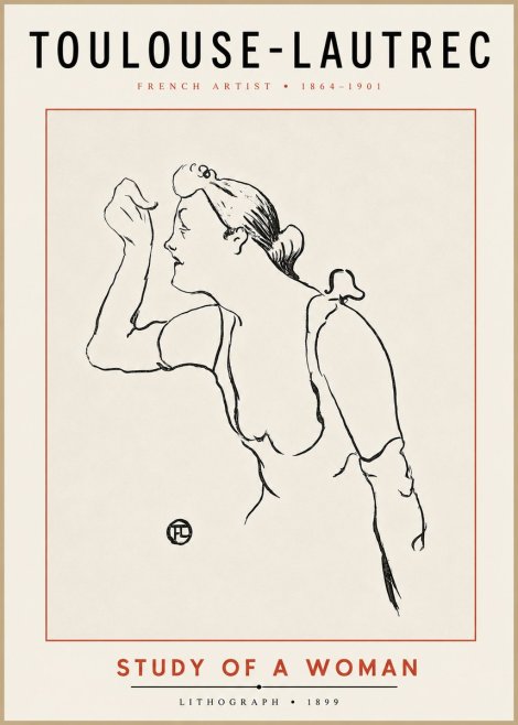Toulouse-Lautrec Study of a Woman II No4 - Poster