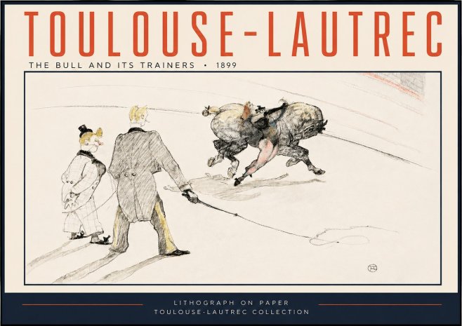 Toulouse-Lautrec The Bull and Its Trainers No3 - Poster