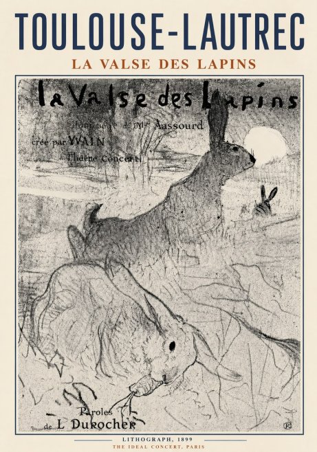 Toulouse-Lautrec La Valse Des Lapins No5 - Poster