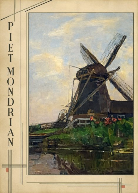 Piet Mondrian Windmill by the Water I No2 - Poster