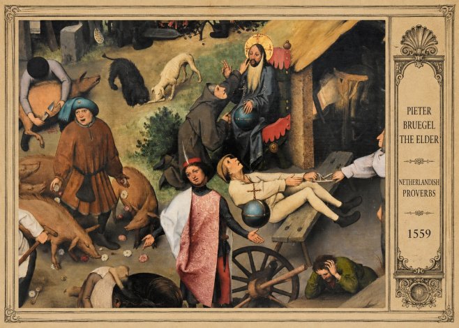Pieter Bruegel Netherlandish Proverbs IV No3 - Poster