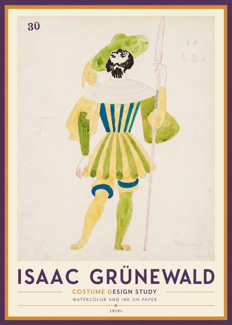 Isaac Grünewald Study for Costume Design No2 - Poster